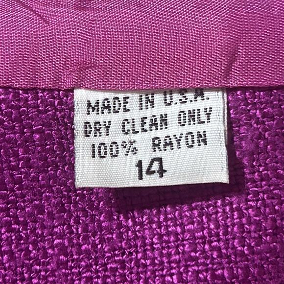 Vintage Gianni Sport Fuchsia Rayon Blazer (Made in USA, Size 14) - Picture 6 of 6